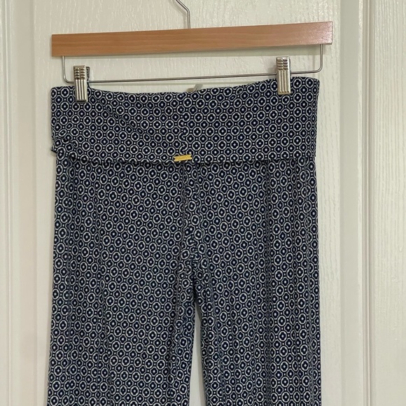 HELEN JON Navy and White Wide Leg Pants Fold Over Beach Pant Strech Small - Picture 9 of 10